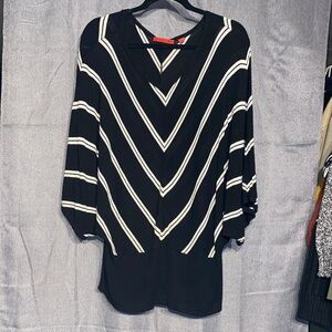 Red Brand Black and White Chevron Blouse